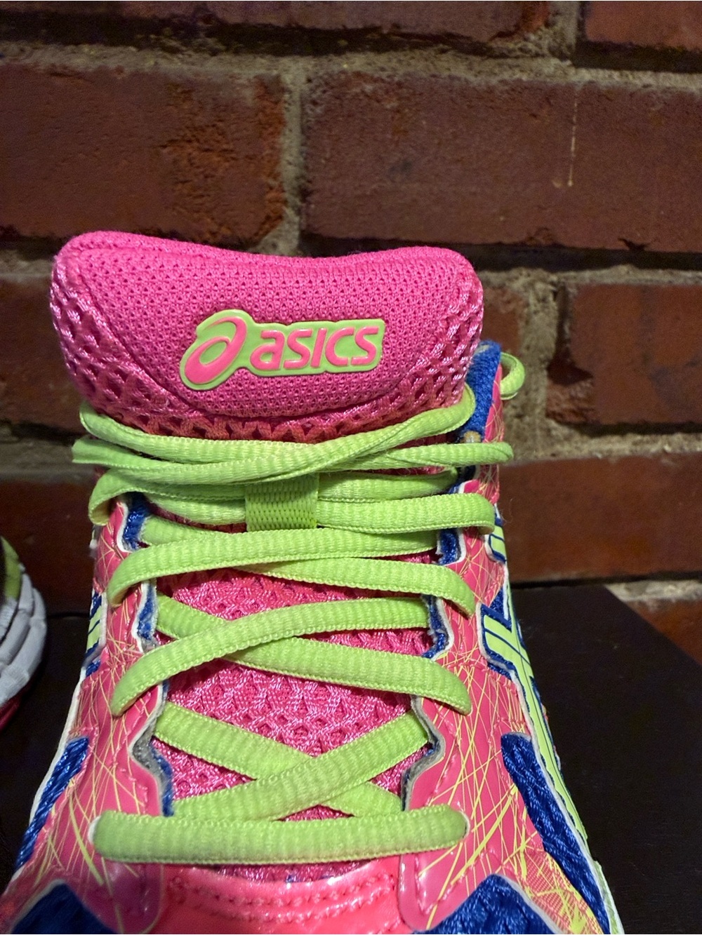ASICS Blue Neon Yellow & Pink Women's Running Shoe - Picture 2 of 6